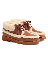 Palm Avenue Ankle Boots Crust Leather and Wool