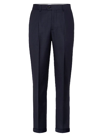 Prince of Wales Leisure Fit Trousers with Pleat