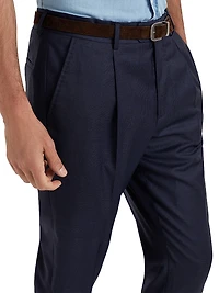 Prince of Wales Leisure Fit Trousers with Pleat