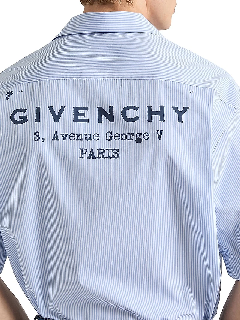 Striped Shirt Cotton with Stamp