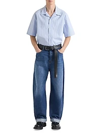 Striped Shirt Cotton with Stamp