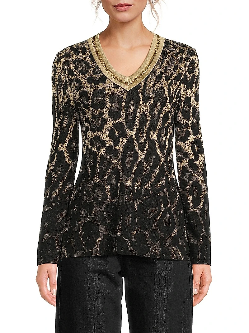 Missy Leopard Jacquard Sweater