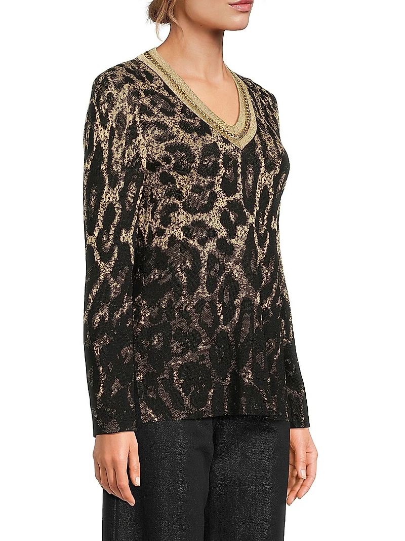 Missy Leopard Jacquard Sweater