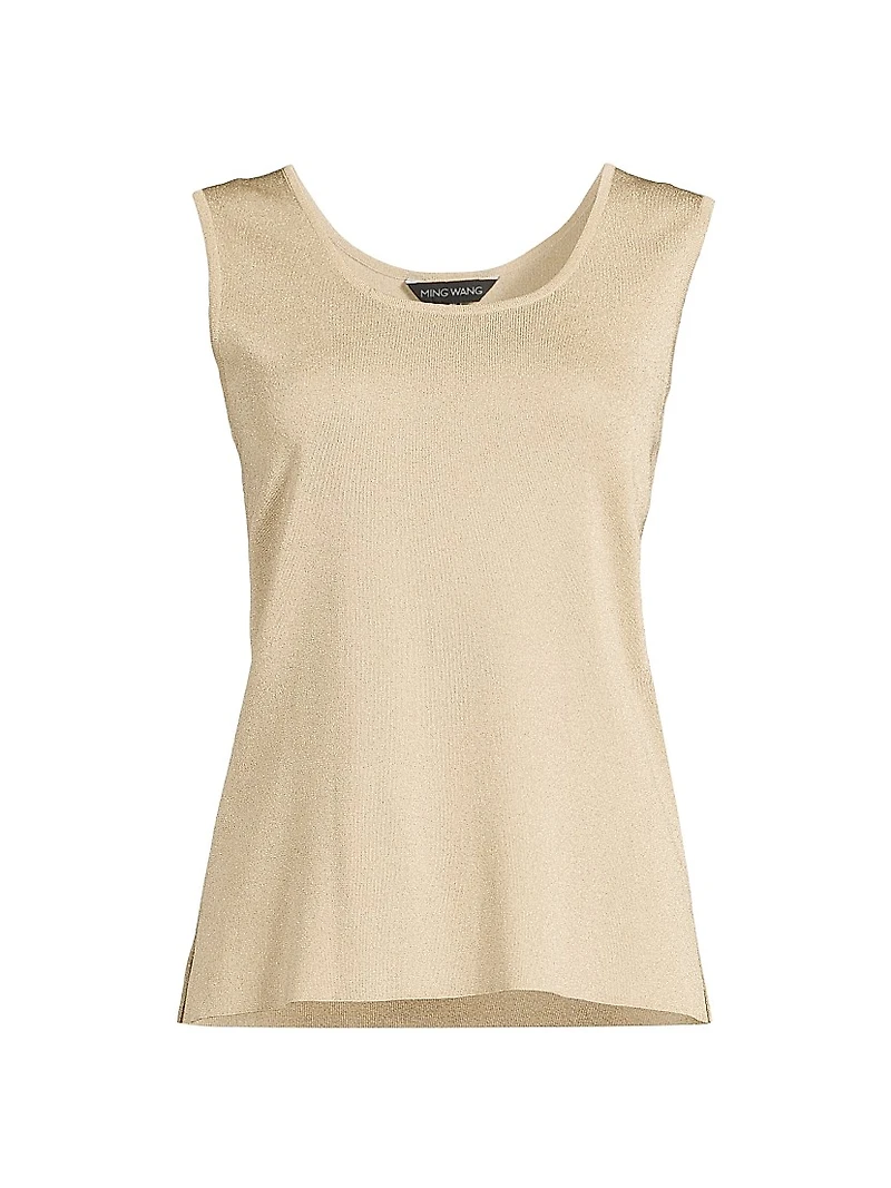 Missy Lurex-Knit Scoopneck Tank