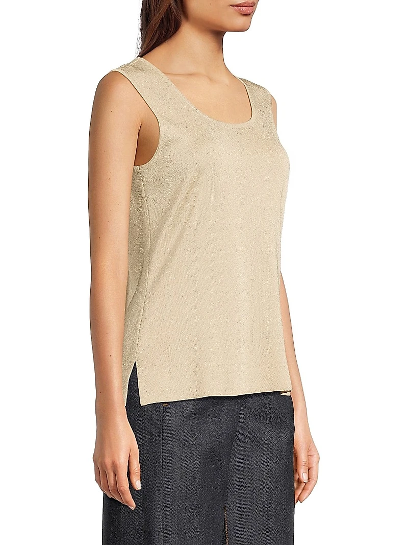 Missy Lurex-Knit Scoopneck Tank
