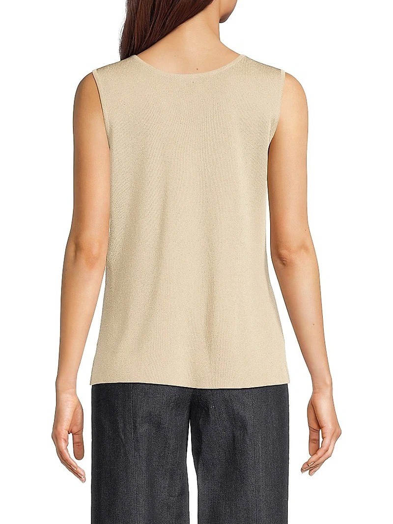 Missy Lurex-Knit Scoopneck Tank