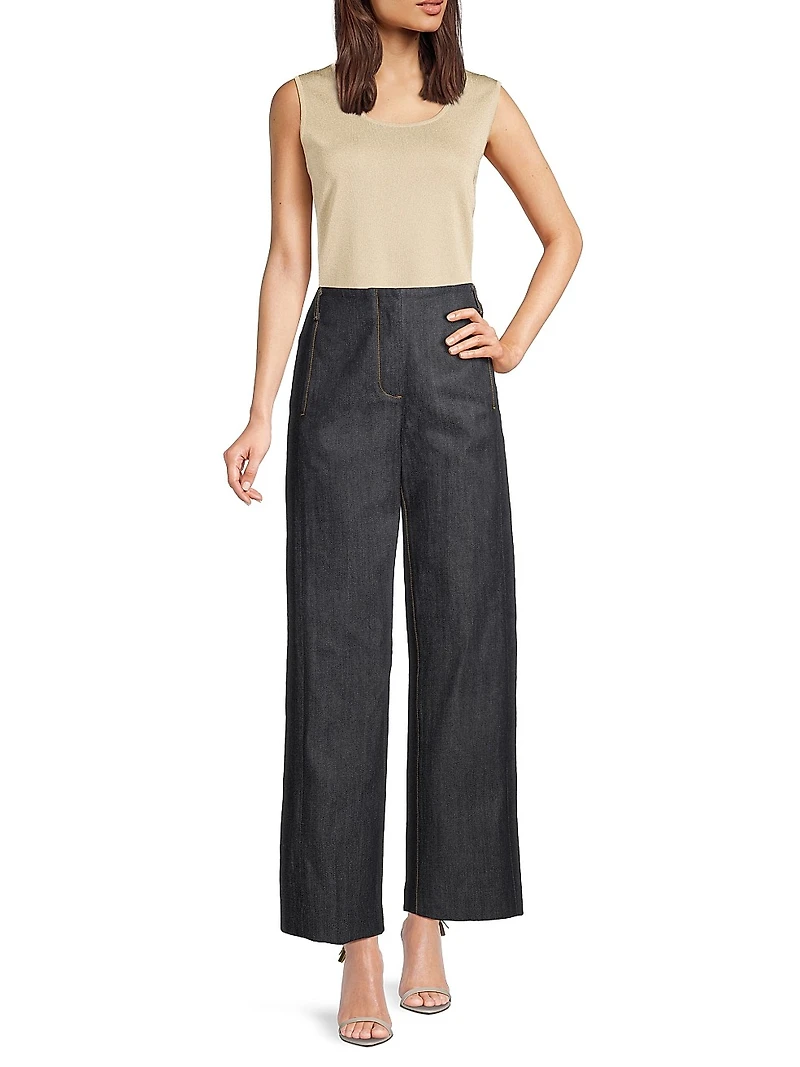 Missy Lurex-Knit Scoopneck Tank