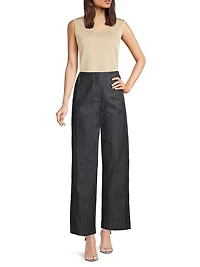 Missy Lurex-Knit Scoopneck Tank