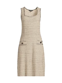 Ming Wang x Tanya Foster Shimmer Knit Tweed A-Line Dress