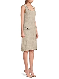 Ming Wang x Tanya Foster Shimmer Knit Tweed A-Line Dress