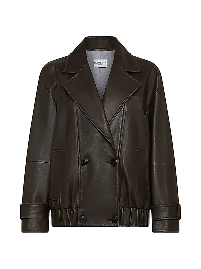 Leather Pea Coat