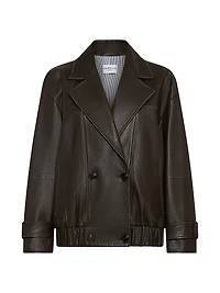 Leather Pea Coat