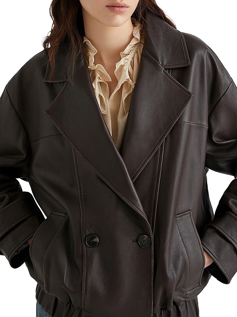 Leather Pea Coat
