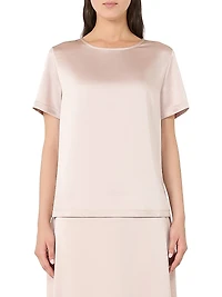 Satin and Jersey T-Shirt