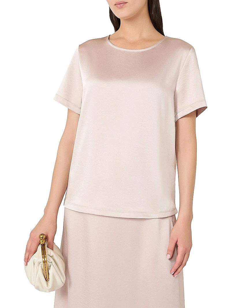 Satin and Jersey T-Shirt