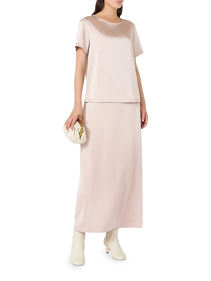 Satin and Jersey T-Shirt