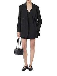 Double Breasted Pinstripe Wool Blazer