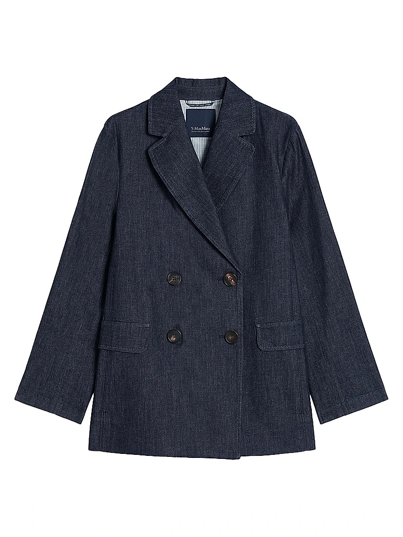 Double Breasted Denim Blazer