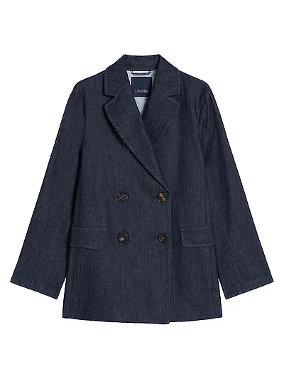 Double Breasted Denim Blazer