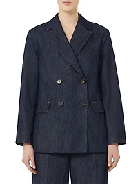 Double Breasted Denim Blazer