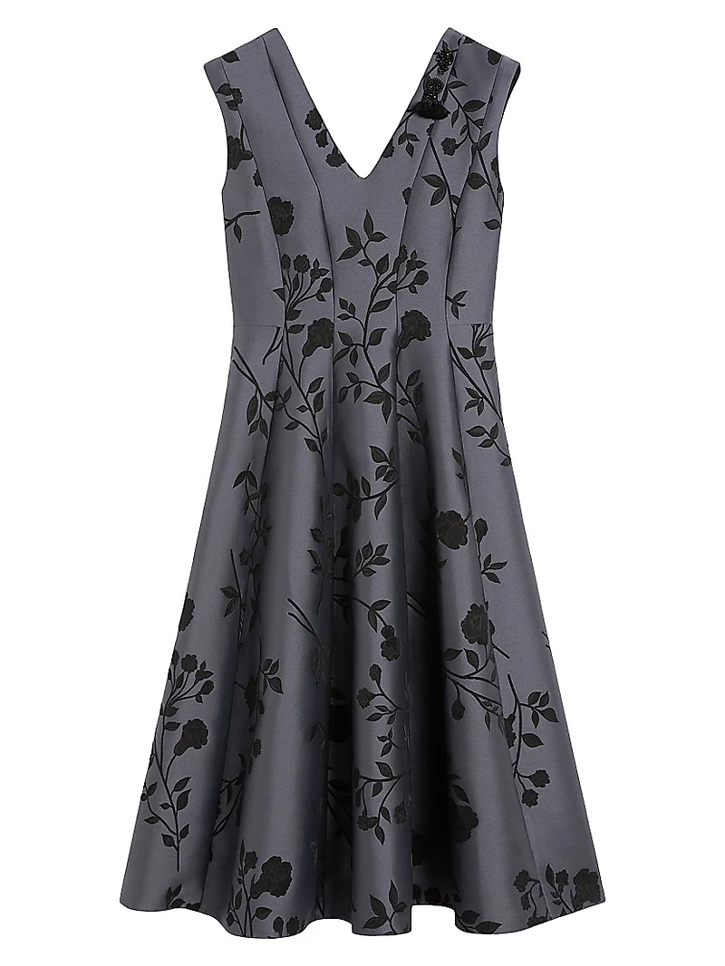 Cotton Blend Jacquard Dress