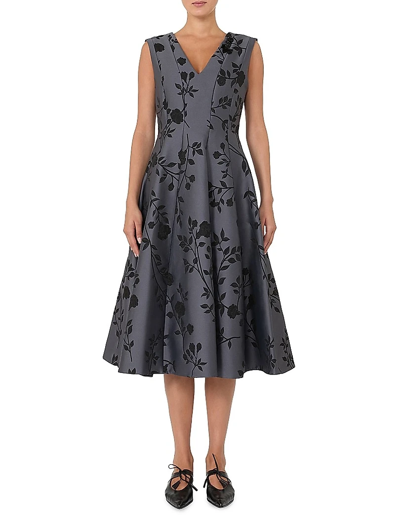 Cotton Blend Jacquard Dress