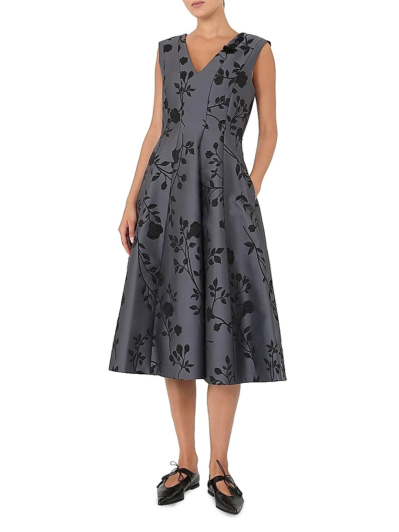 Cotton Blend Jacquard Dress