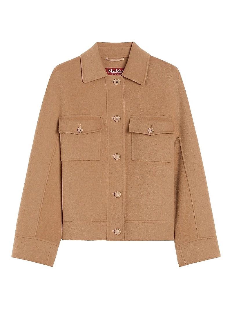 Wool Cashmere and Silk Boxy Jacket