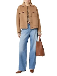 Wool Cashmere and Silk Boxy Jacket