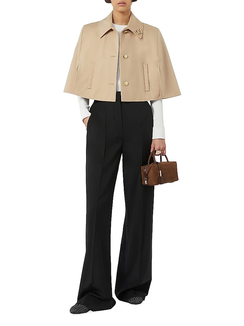 Cropped Water Repellent Cotton Cloak