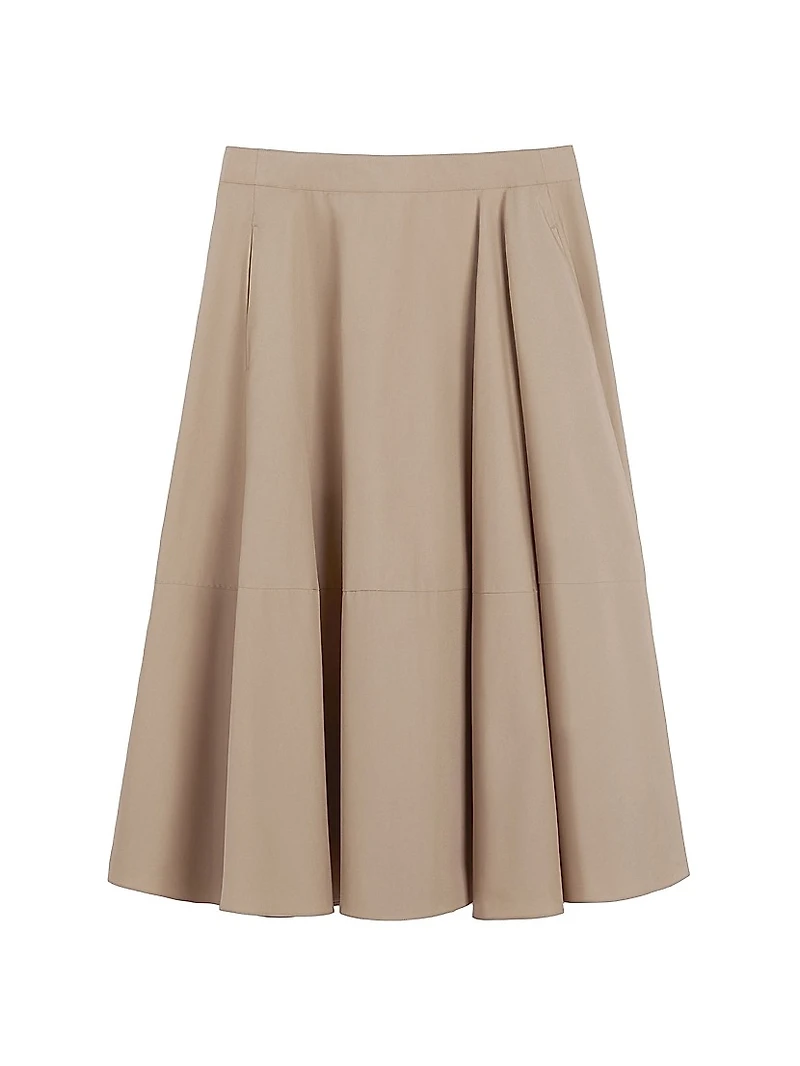 Long Cotton Poplin Skirt