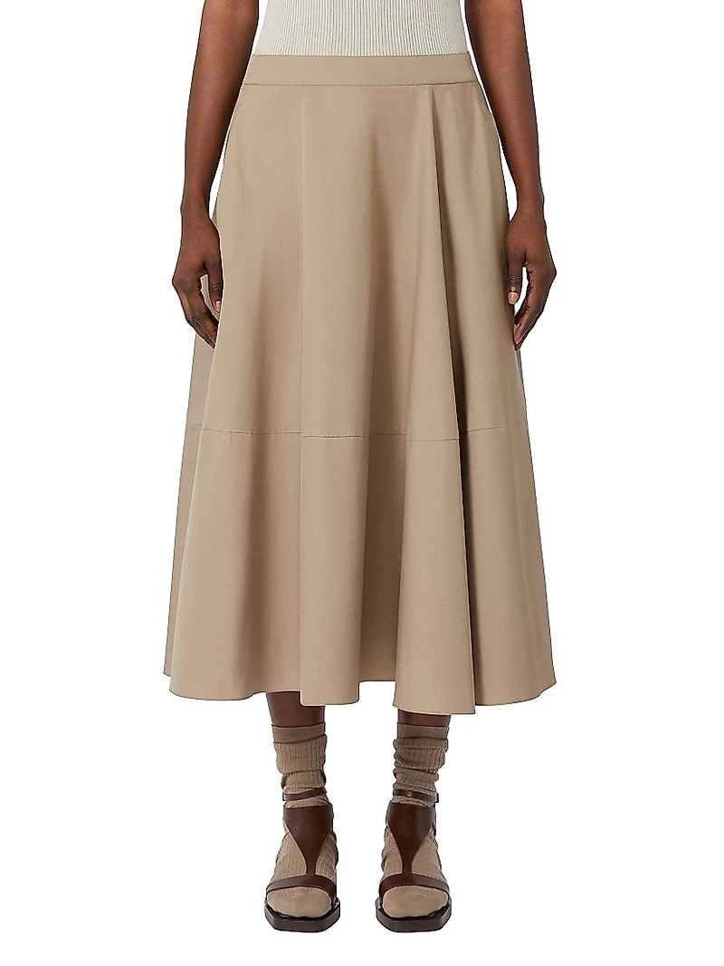 Long Cotton Poplin Skirt