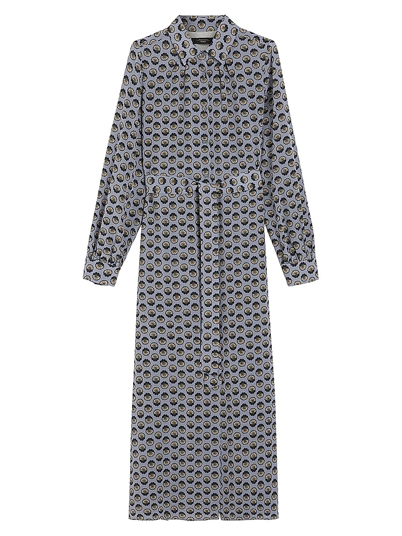 Printed Silk Shirt Dress