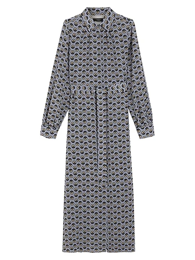 Printed Silk Shirt Dress