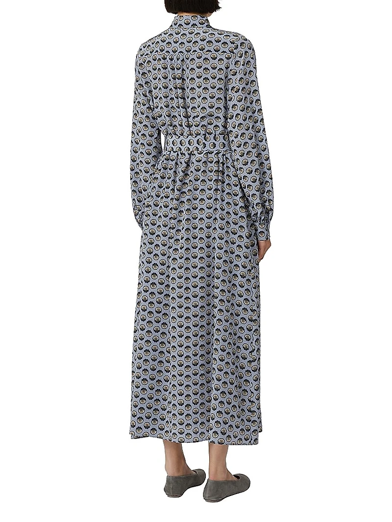 Printed Silk Shirt Dress