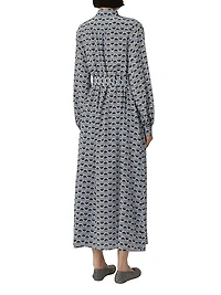 Printed Silk Shirt Dress