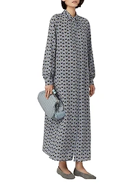 Printed Silk Shirt Dress