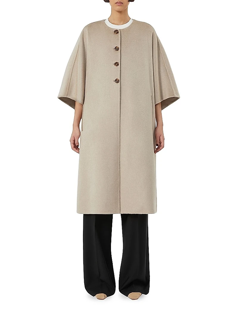 Long Cape Cashmere Drap