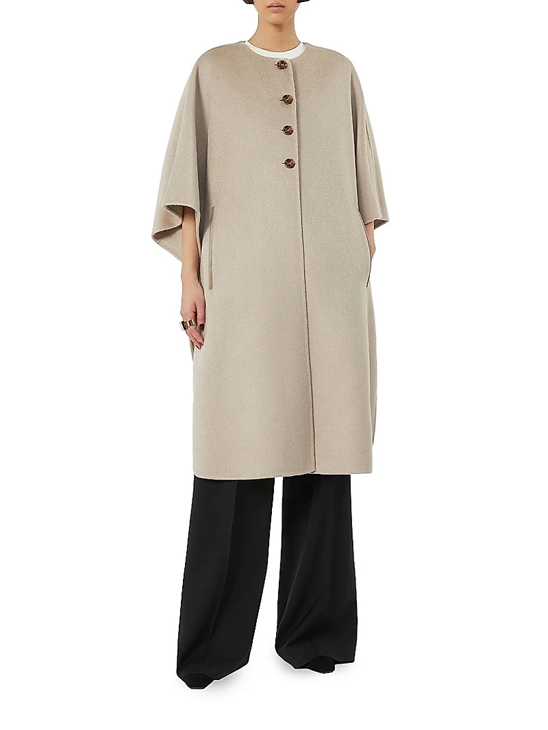 Long Cape Cashmere Drap
