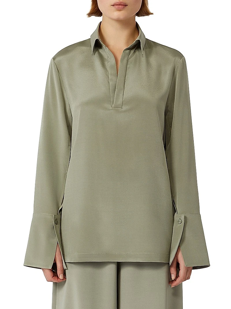 Stretch Silk Cady Blouse