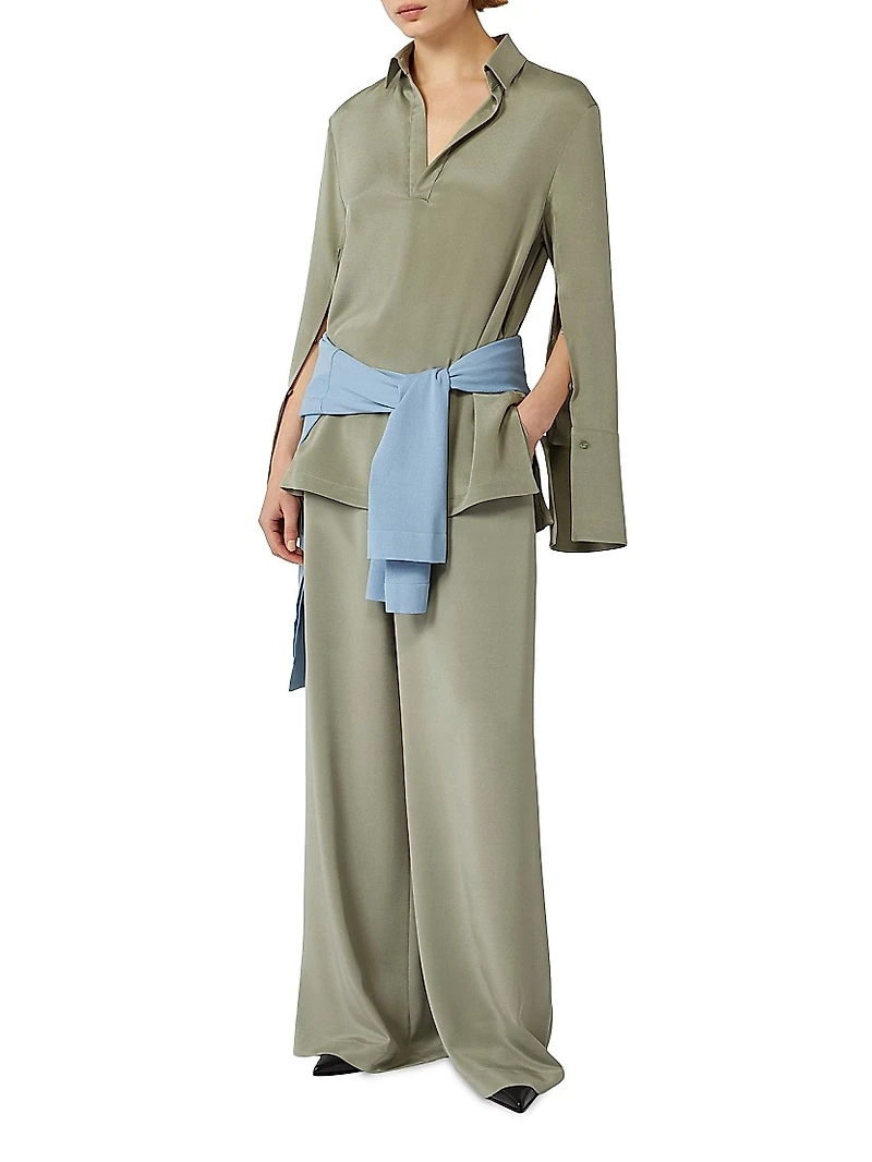 Stretch Silk Cady Blouse