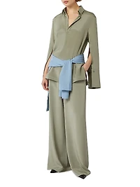 Stretch Silk Cady Blouse