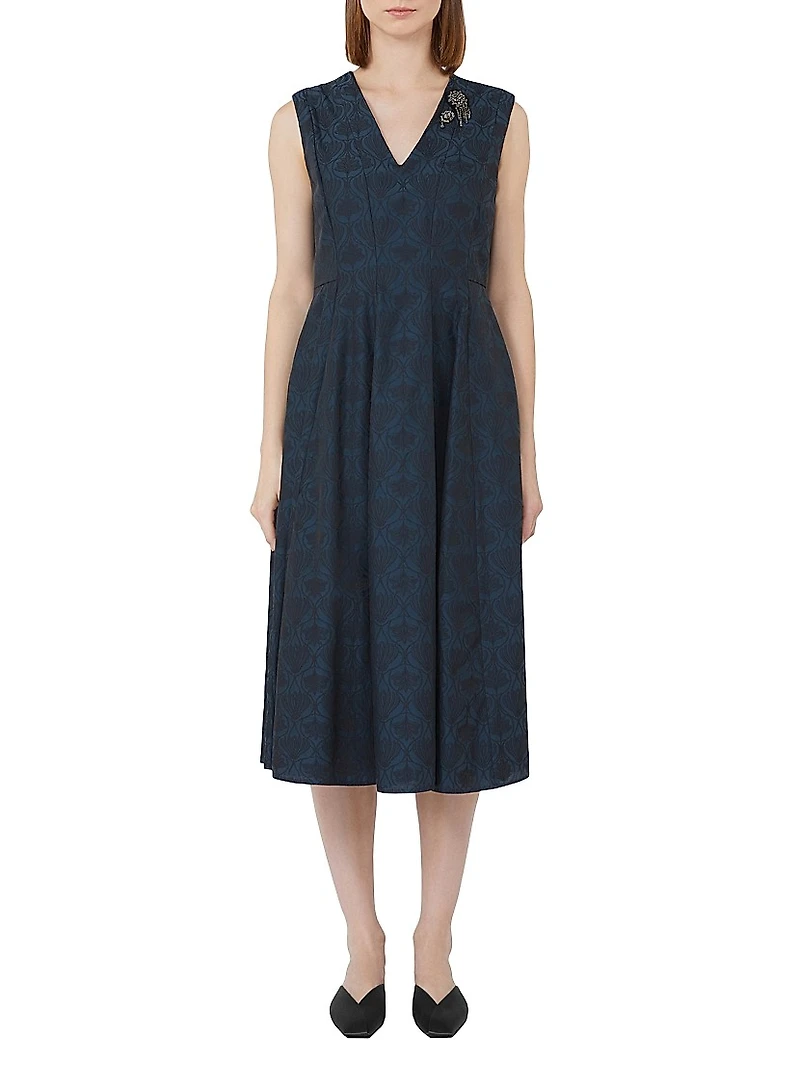 Flared Jacquard Dress