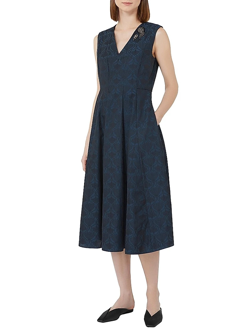 Flared Jacquard Dress