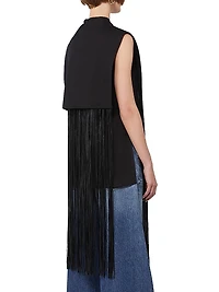 Sleeveless Top with Fringes