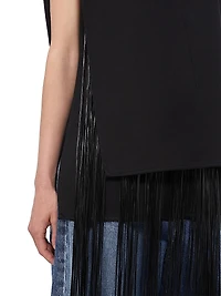 Sleeveless Top with Fringes