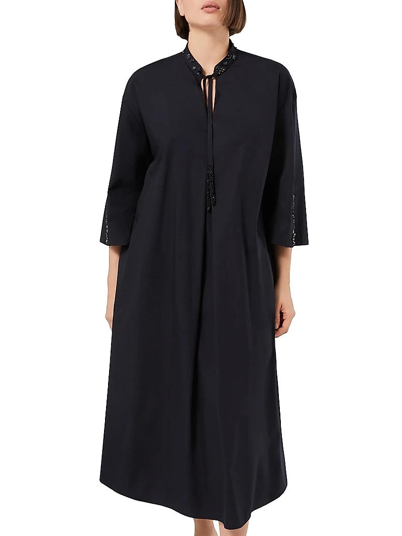 Embroidered Poplin Dress