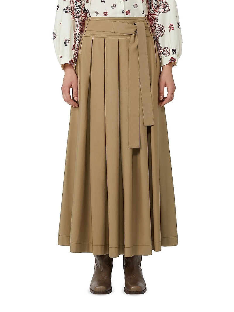Pleated Cotton Skirt