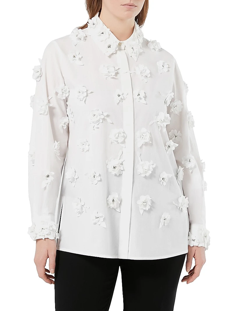 Poplin Shirt with Embroidery