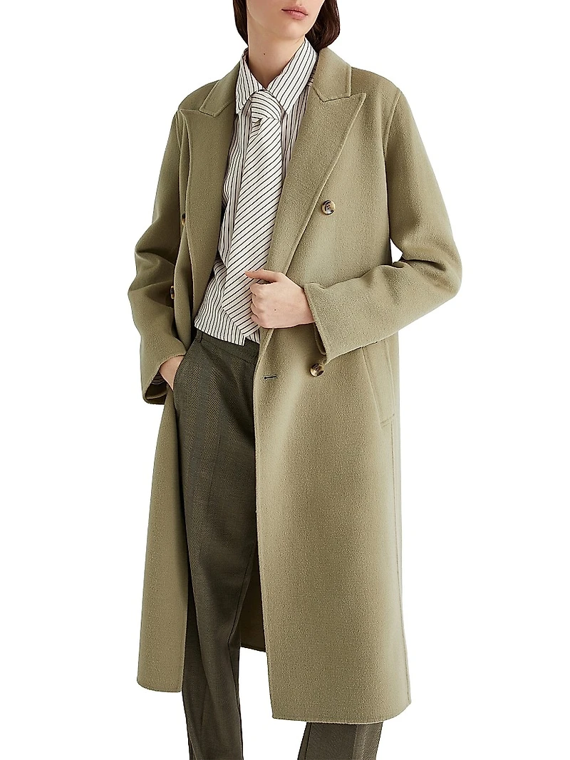 Double Breasted Pure Wool Coat